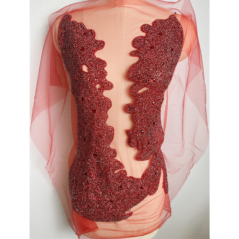 Hot sell Sew on Rhinestone Bodice patches appliques sew on for wedding party