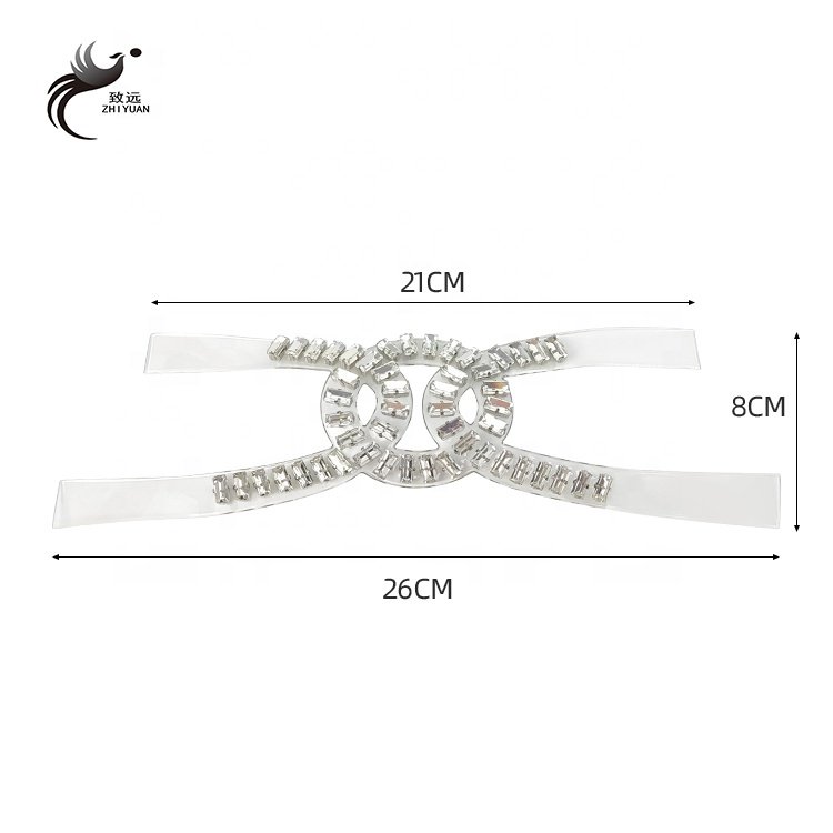 Shining sexy rhinestone crystal strap chain low heels beach rhinestone upper for ladies shoes