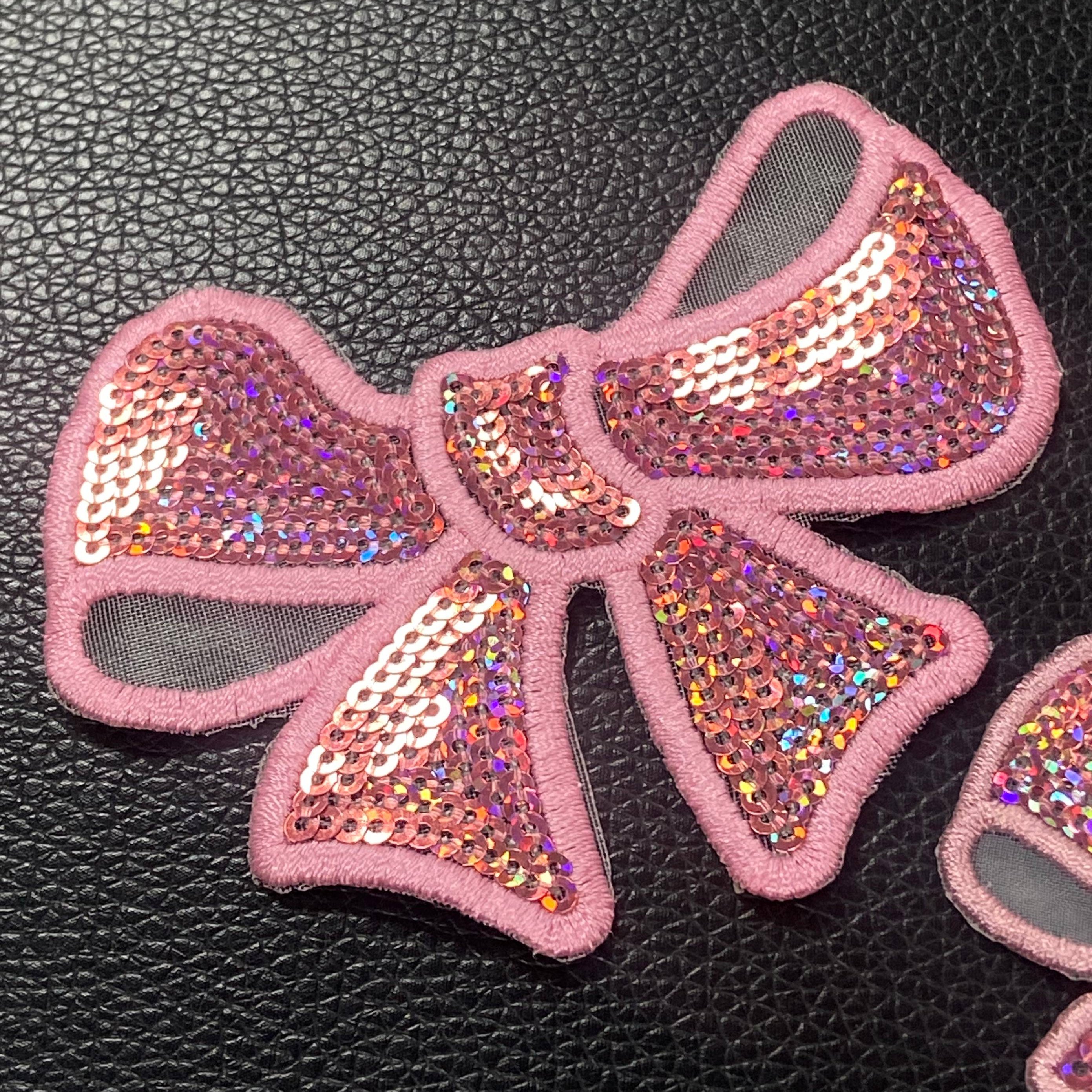Bow Patch Sequins Patches On Clothes Iron On Sew on Applique Patches For Clothing Garment Bags Shirts Rhinestone Transfer