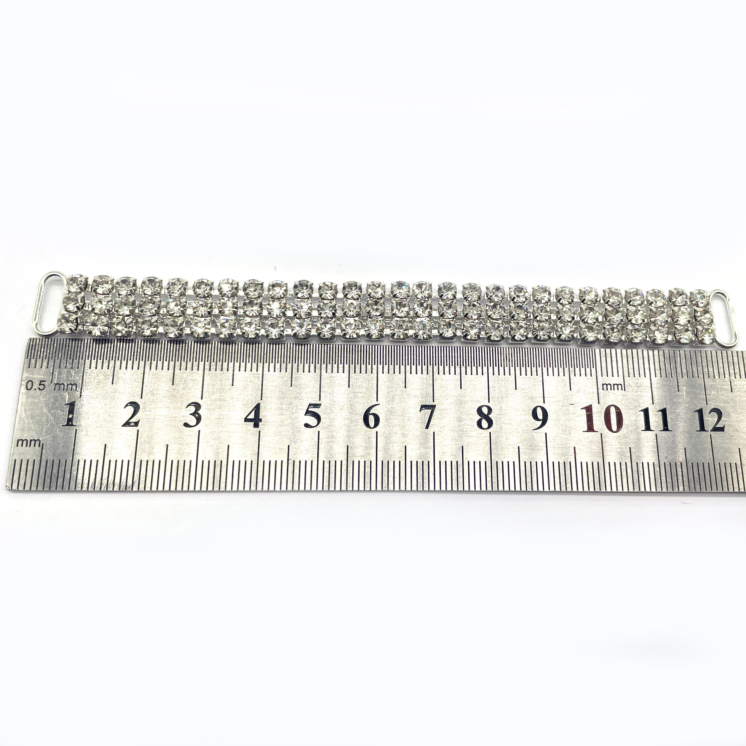 12.7cm 3 Row Close Chain Crystal Rhinestone Bikini Connector for competition bikini