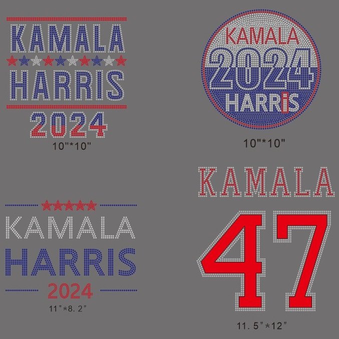 I AM With POTUS USA 2024 Hot Fix Design Iron On Custom Rhinestone Transfer Motif A