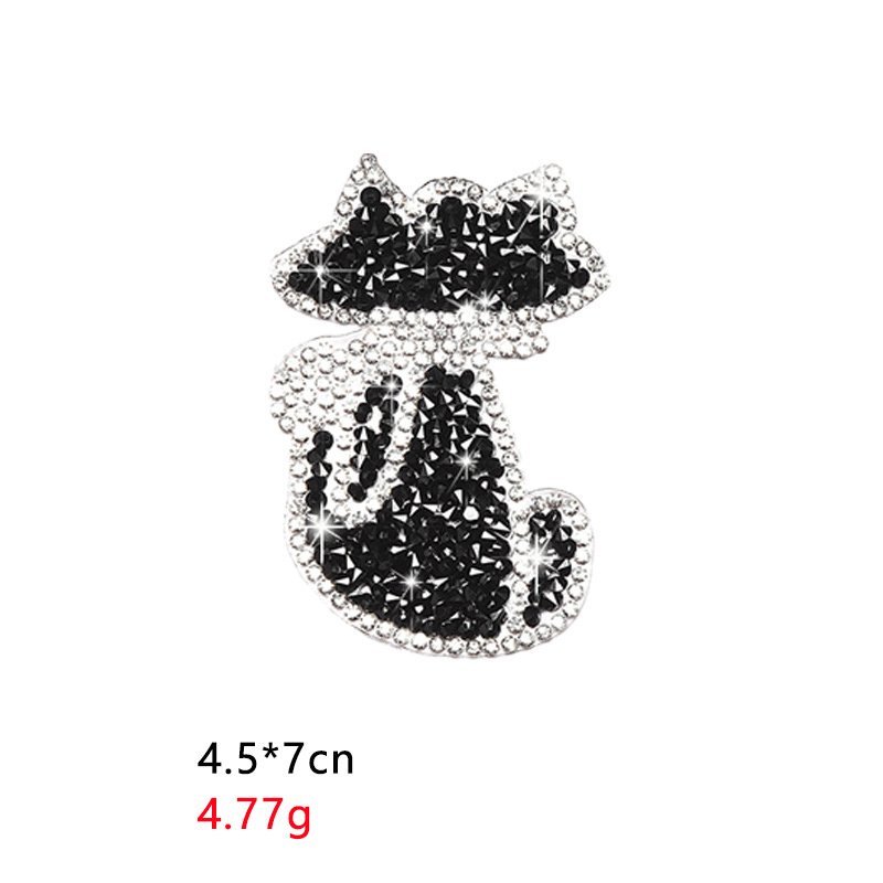 High Quality 3d Hot Fix Craft Rhinestones Applique Iron-on Patches Black Lovely Puppy Dog Rhinestone Patches