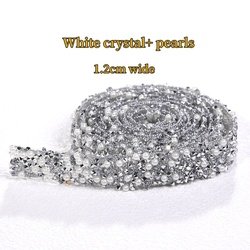 White rhinestones+pearl