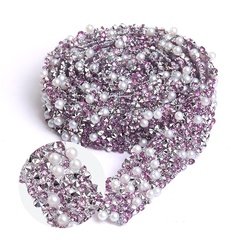 Purple rhinestones+pearl