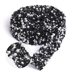 Black rhinestones+pearl