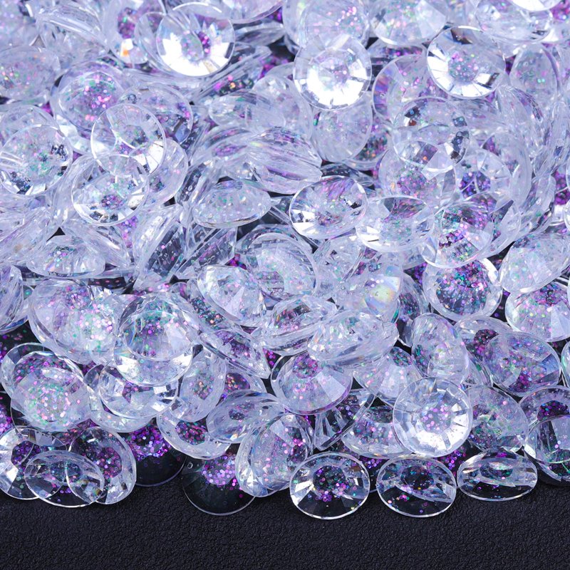 Juli New Design 3mm 4mm 5mm 6mm Glitter Starry Crystal Transparent Stones Non Hotfix Flatback Resin Rhinestones For Dress