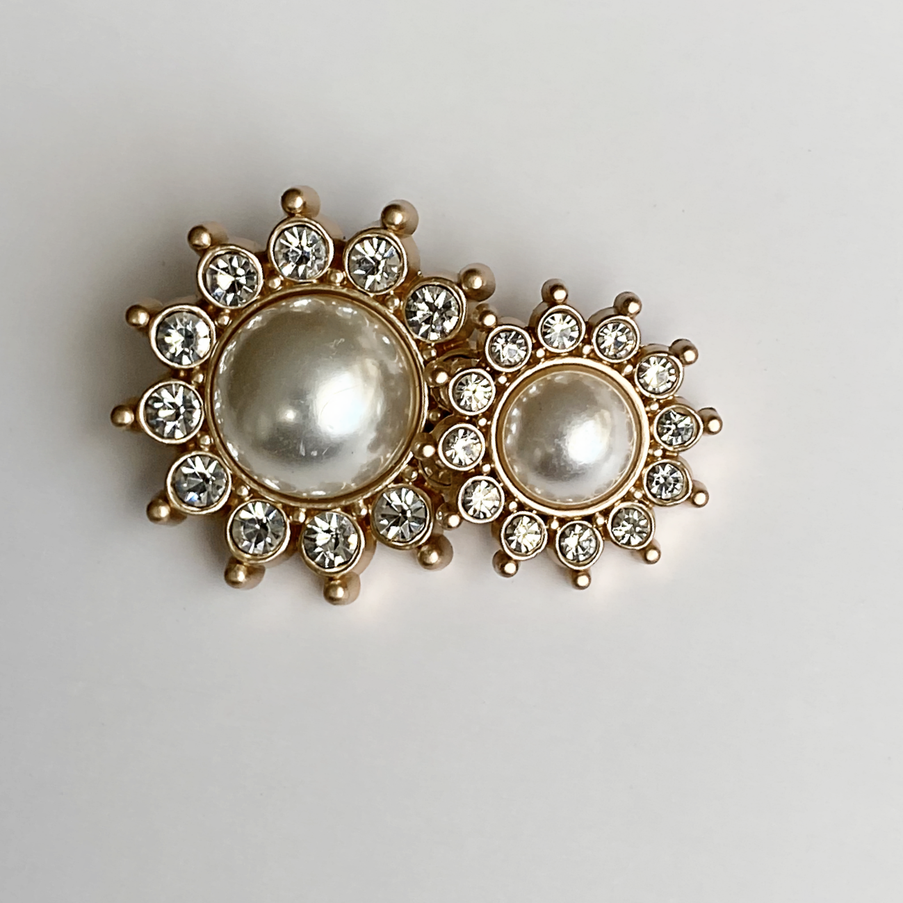 High Quality Fancy Coat Pearl cristal Custom Metal Pearl Metal Rhinestone shank Button For Clothing