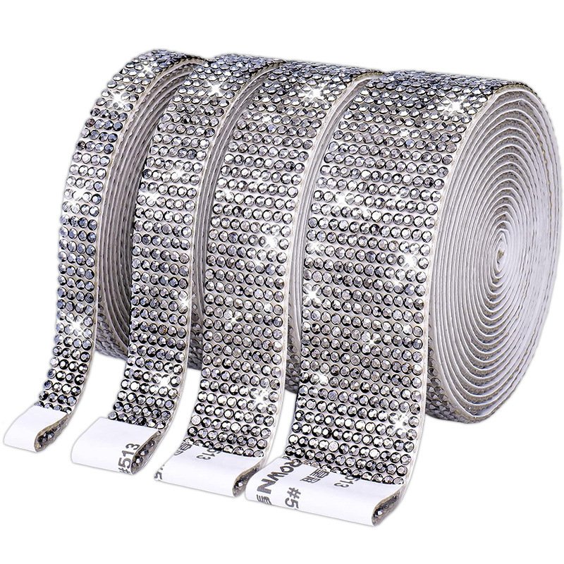 colorful Crystal sticker ribbon diamond beads patches Rhinestone applique for bag shoes clothing accessories