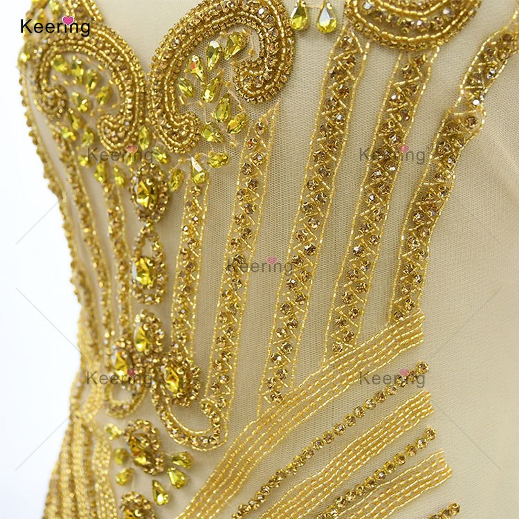 WDP-398 Hot Selling Rhinestone Back Bodice Applique Prom Dresses For Women Evening Party