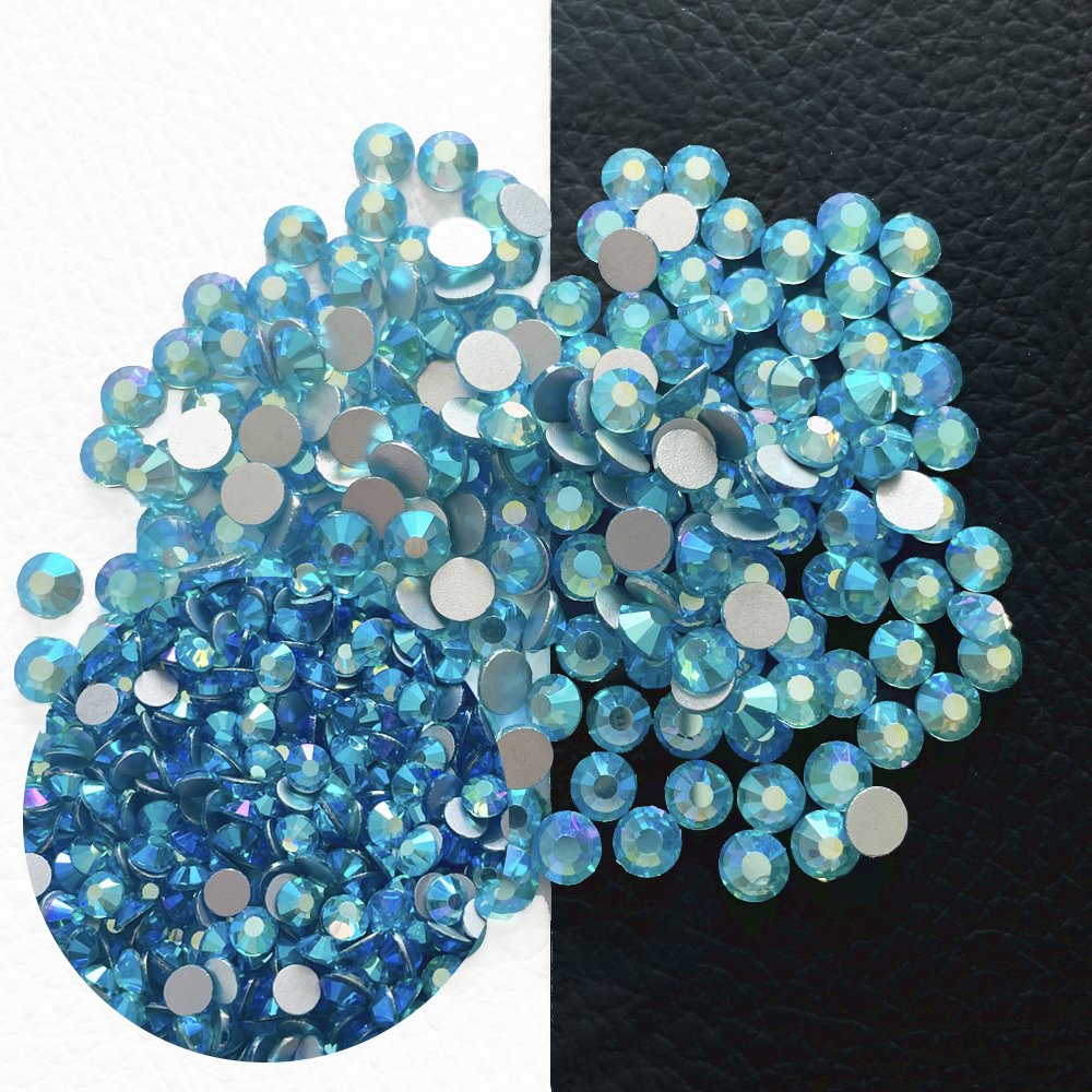 Aquamarine AB SS3 4 5 6 8 10 12 16 20 30 Non Hotfix Crystal Glass Rhinestone Custom Packaging Flatback Wholesale 10gross 1440pcs