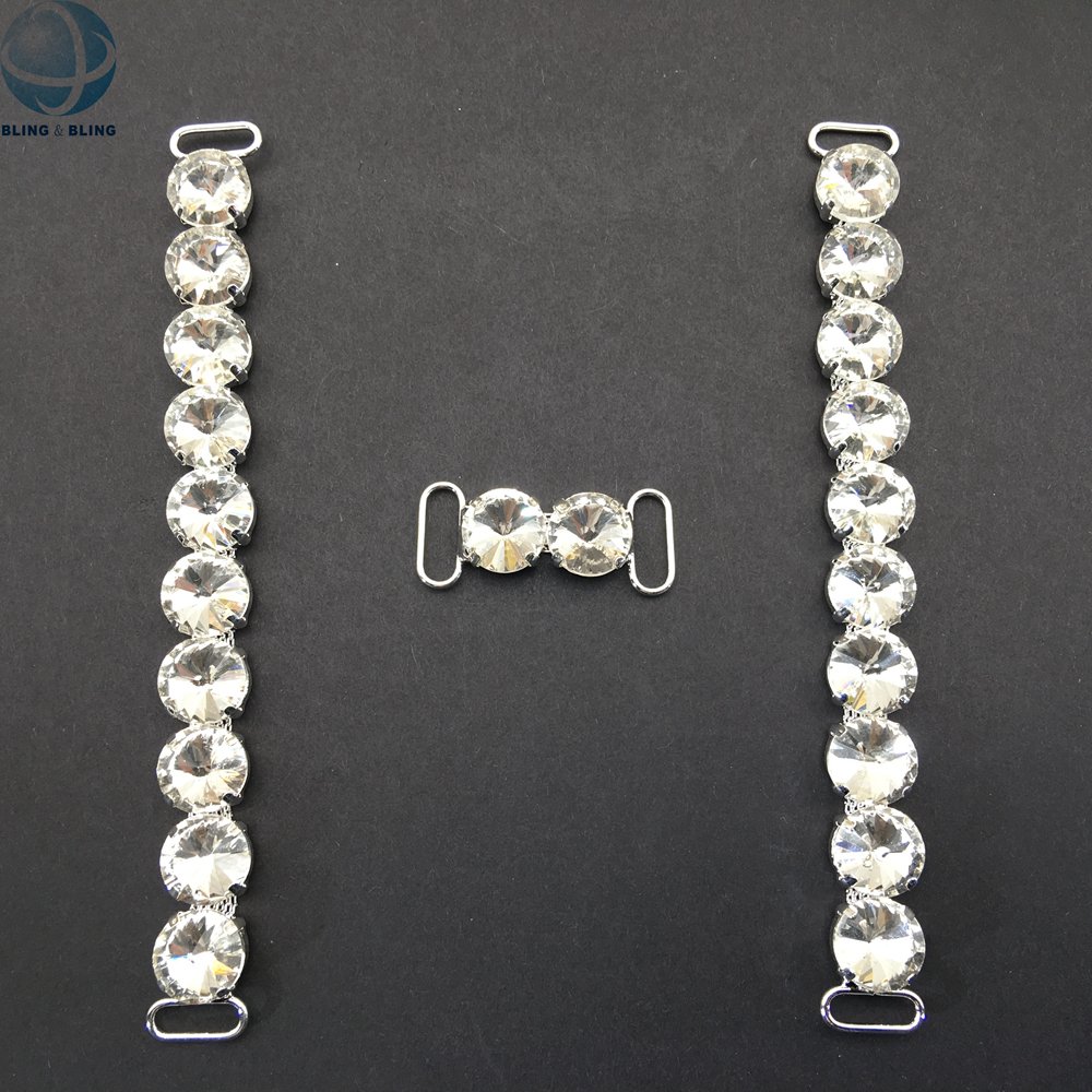 Wholesale One Row Rhinestone Side Connectors Hip Chains Shiny Crystal Chains For Bikini Competition Suit Diy Accessories