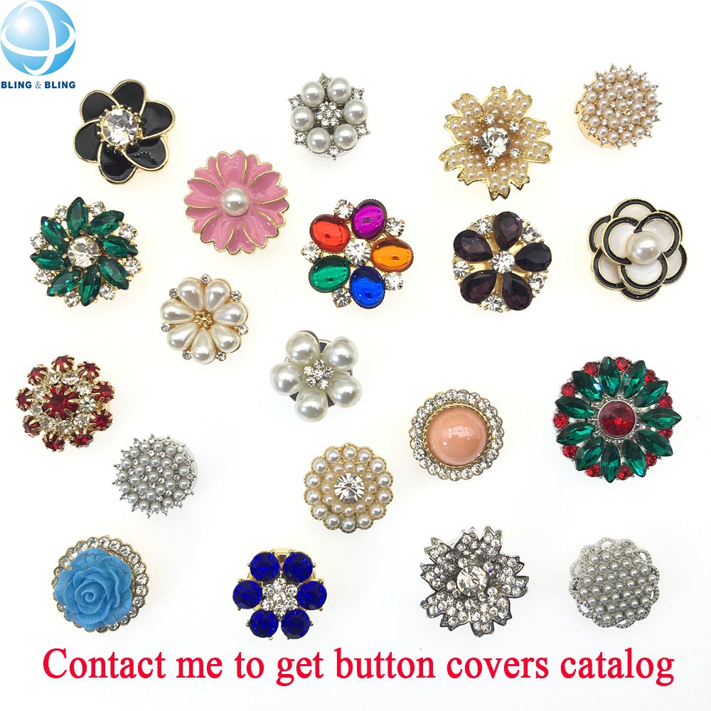 Ground Breaking Button Ornament Royal Blue Enamel Flower Rhinestone Button Covers Blouses Cufflink For Women Fall Fashion Shirt
