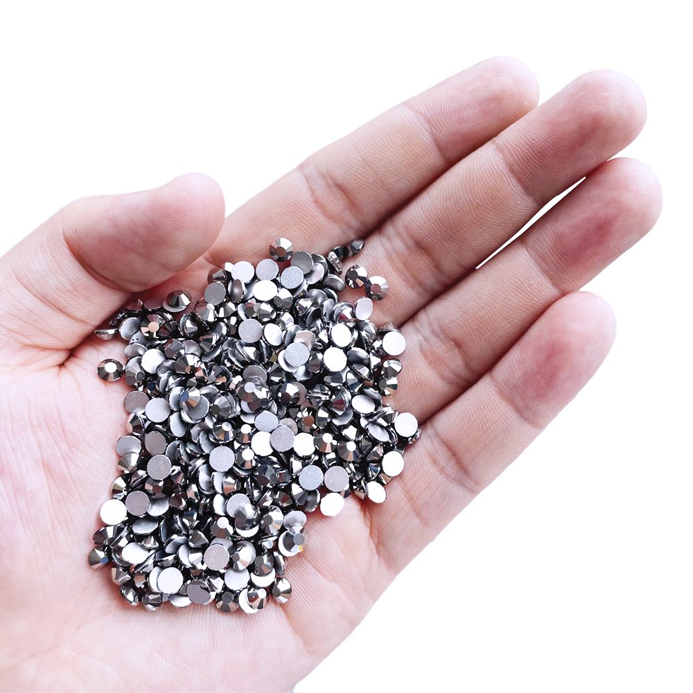 Hot sale Jet hematite SS3 10 12 16 20 Non Hotfix flatback Glass Rhinestone silver base diamond shape crystal DIY crafts Garment