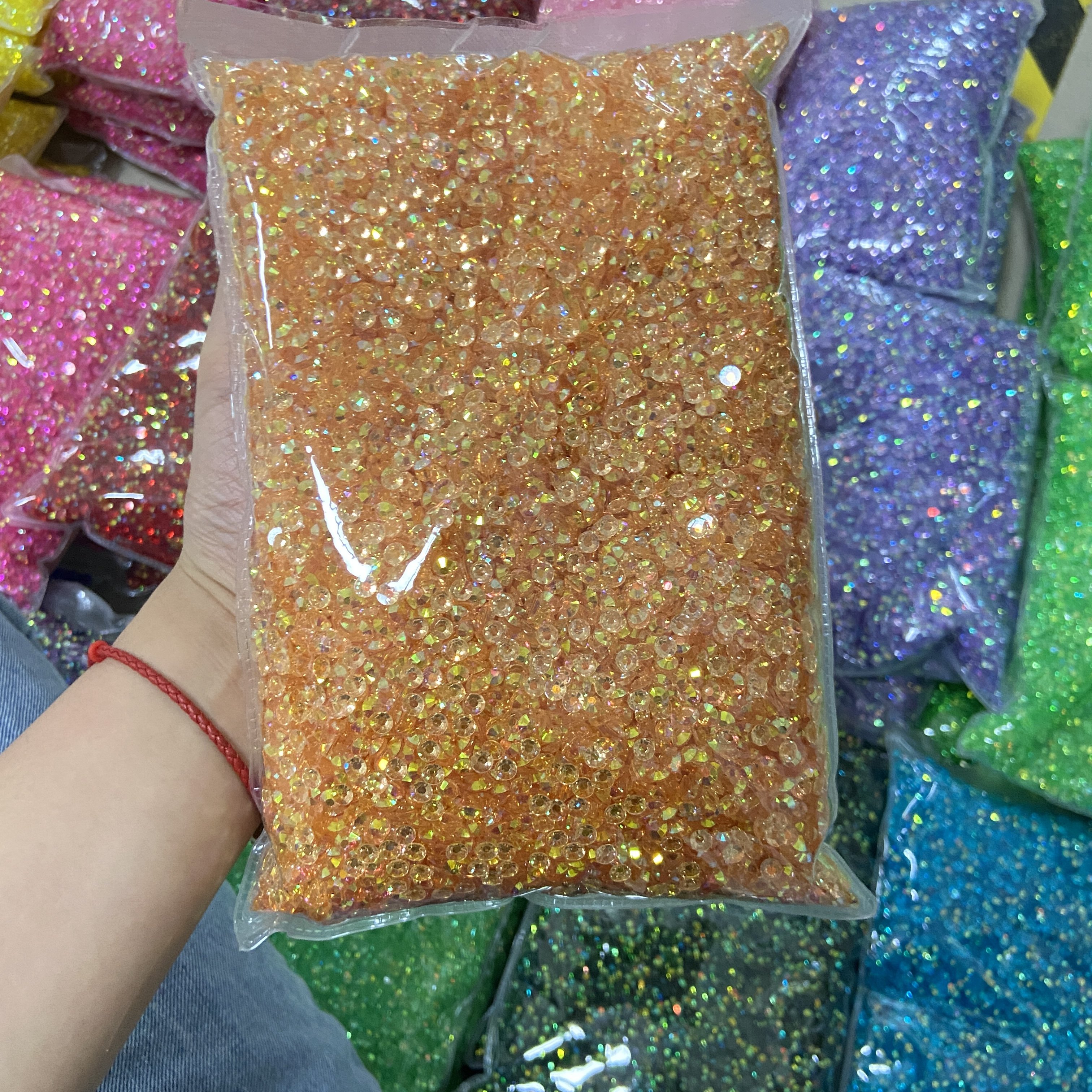 XULIN Transparent Color 2mm 3mm 4mm 5mm 6mm Transparent Bottom Jelly AB Resin Rhinestone