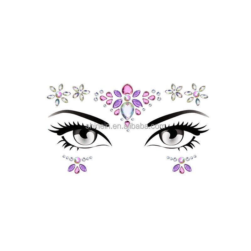 Shinein Bindi Temporary Tattoo Body Art Face Jewel Adhesive Rhinestone Face Jewel Stickers for Party Makeup