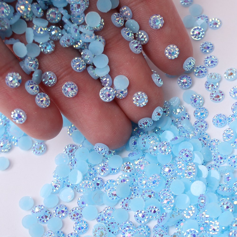 Color Resin AB Sunflower Drill 5mm 900pcs Flat Back Jelly Rhinestones for Patch Accessories DIY Beauty Makeup Material Supplies