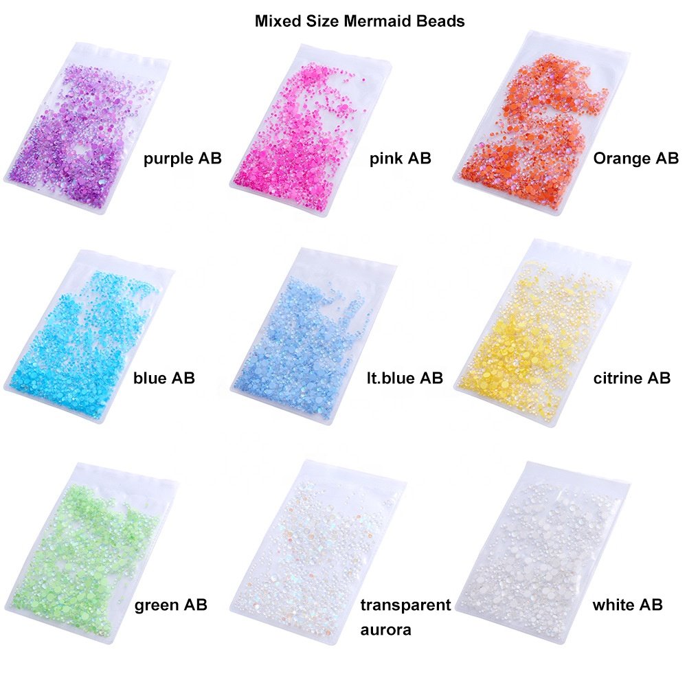 Yantuo Wholesales Mermaid Beads Flat Back Glass Rhinestone Crystal Mobile Phone Shell Garment Shoes Cups Machine Cutting 2 Bag