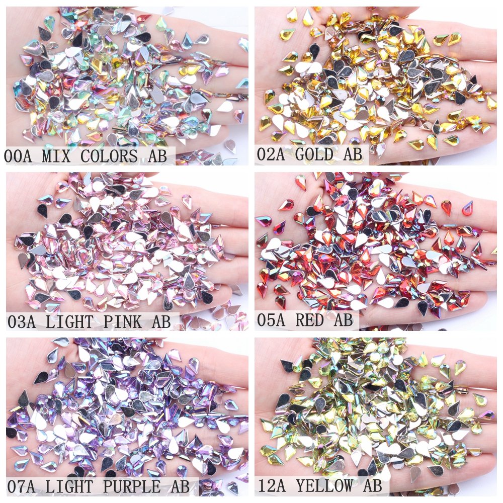 Hot Selling Water Drop Shape Acrylic Flat Back Rhinestone Bulk Crystals 1000pcs Handmade diy Materials