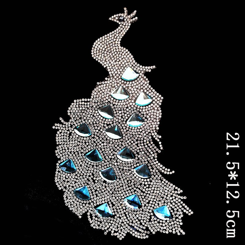 Manufacturers Hot Drill Hotfix Clothing Accessories Wholesale Rhinestones For Shoes And Hats New Animal Peacock Drill Sticker