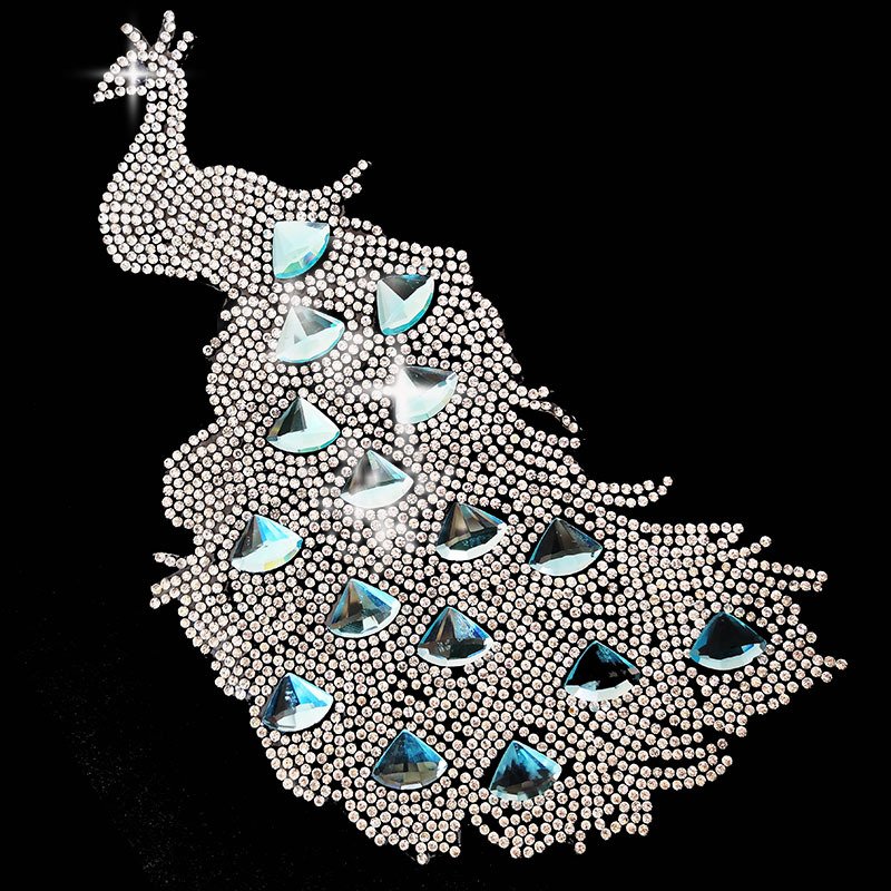 Manufacturers Hot Drill Hotfix Clothing Accessories Wholesale Rhinestones For Shoes And Hats New Animal Peacock Drill Sticker