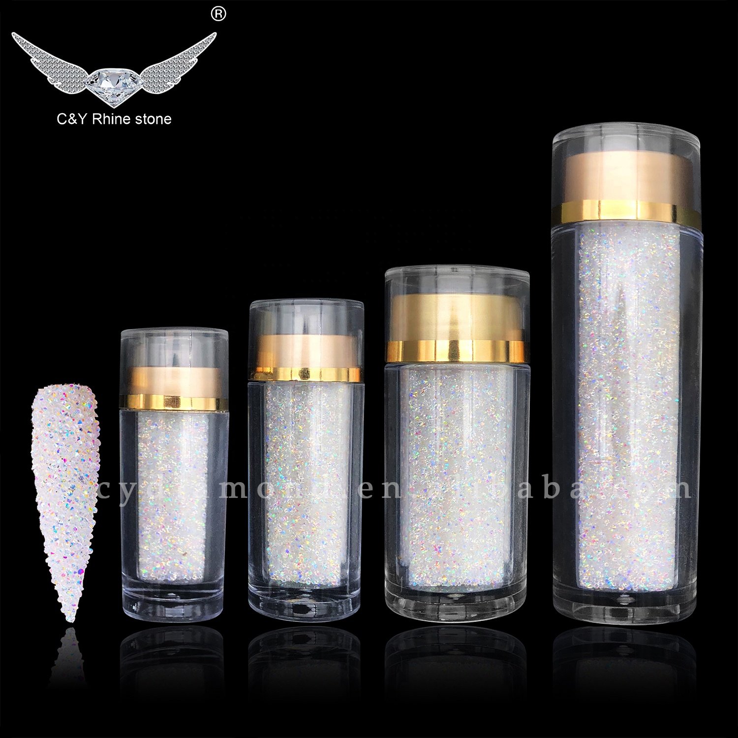 CY High Quality Net Weight 28g Pixies Crystal Diamond Nail Bling Gems Stone Mixture Dust Small Rhinestone