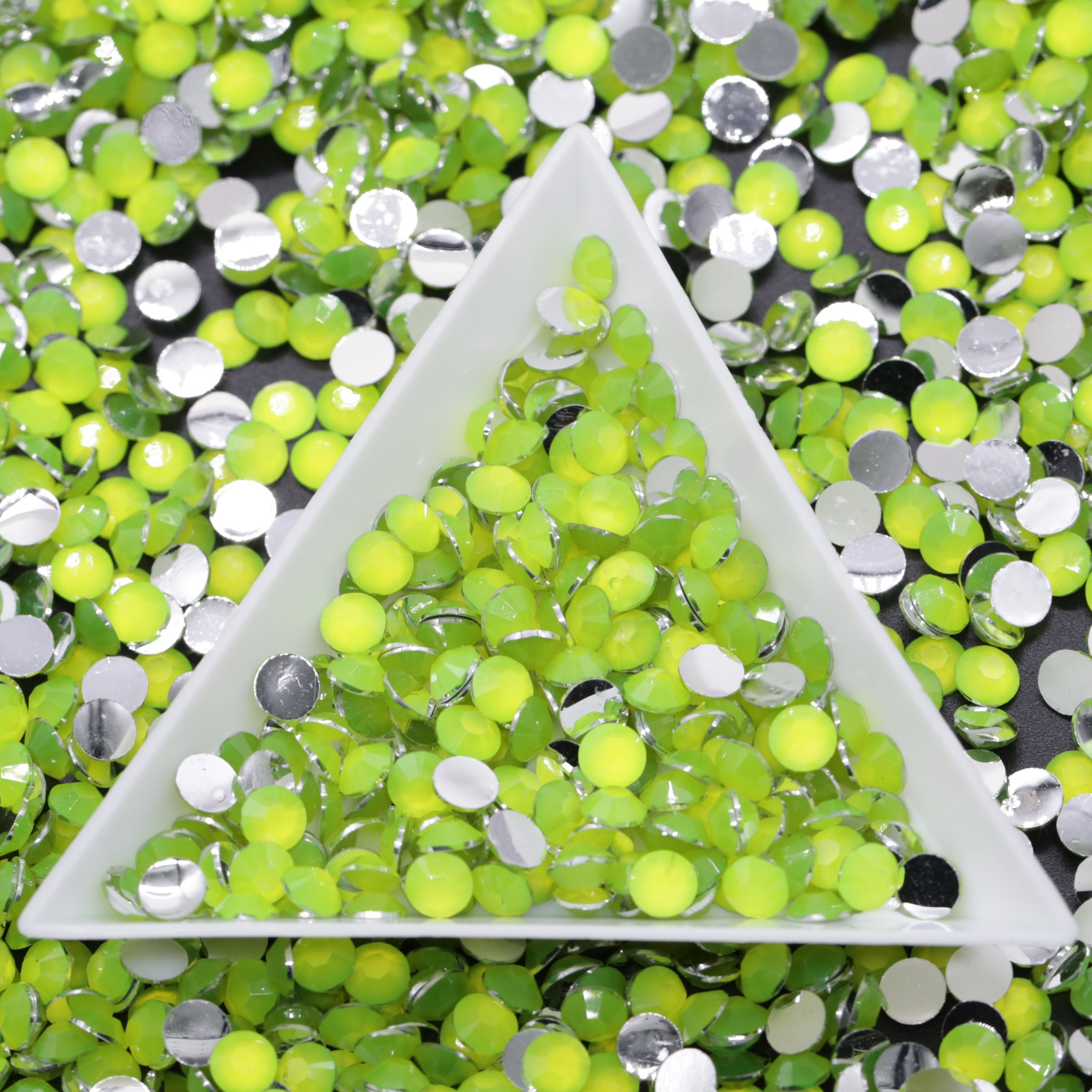 WHATSTONE New Neon Color 3mm 4mm 5mm Flat Back Silver Bottom Neon Jelly Resin Rhinestone Glow Under UV Light