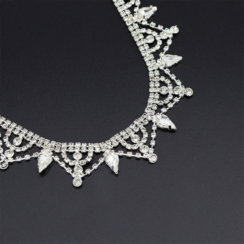 New Design Sewing Crystal Rhinestones Banding Trimming Glass Rhinestones Chains For Shoe Boots Decoration