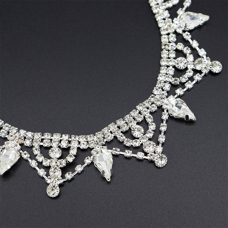 New Design Sewing Crystal Rhinestones Banding Trimming Glass Rhinestones Chains For Shoe Boots Decoration