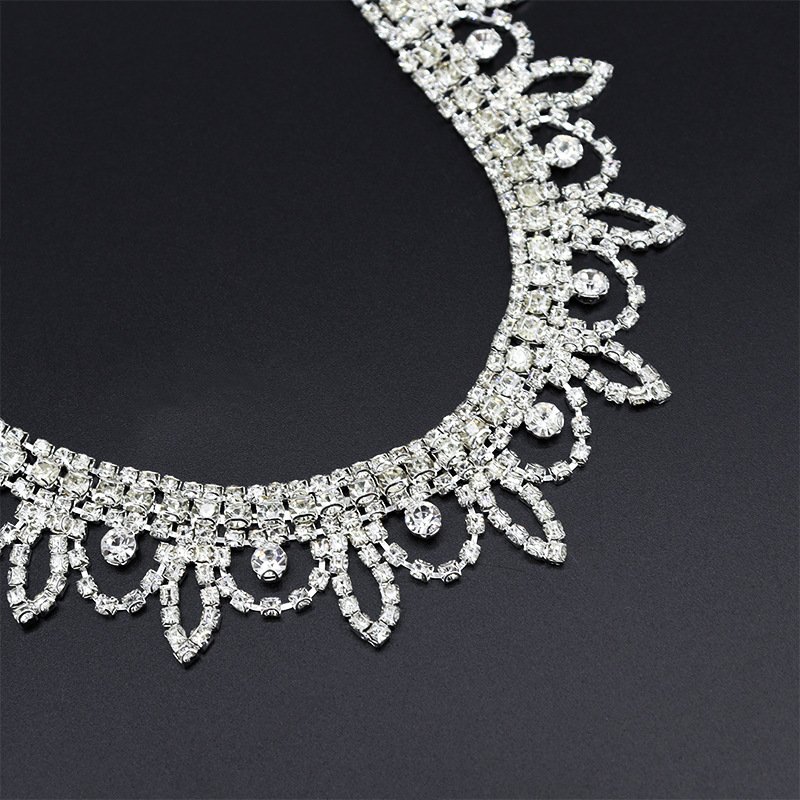 New Design Sewing Crystal Rhinestones Banding Trimming Glass Rhinestones Chains For Shoe Boots Decoration