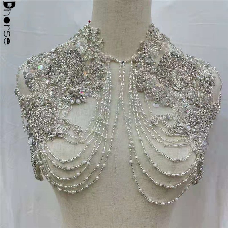 Custom DIY handwork luxury costume bodice rhinestone applique