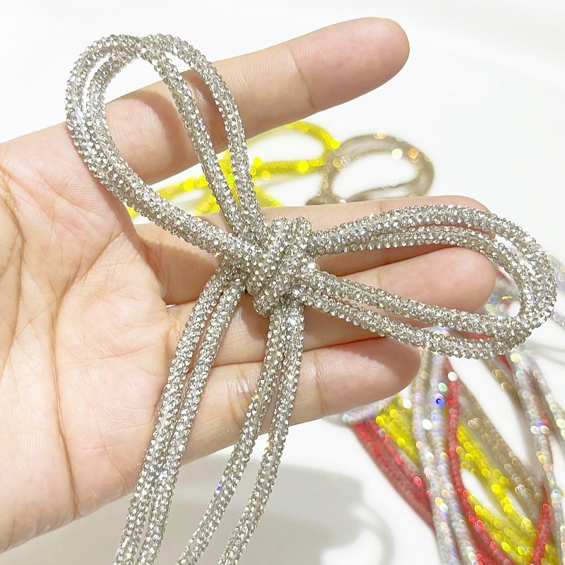 Customized size Rhinestone rhinestone rope bow hair accessory diamond brooch