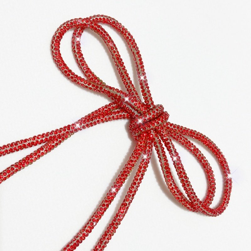 Customized size Rhinestone rhinestone rope bow hair accessory diamond brooch