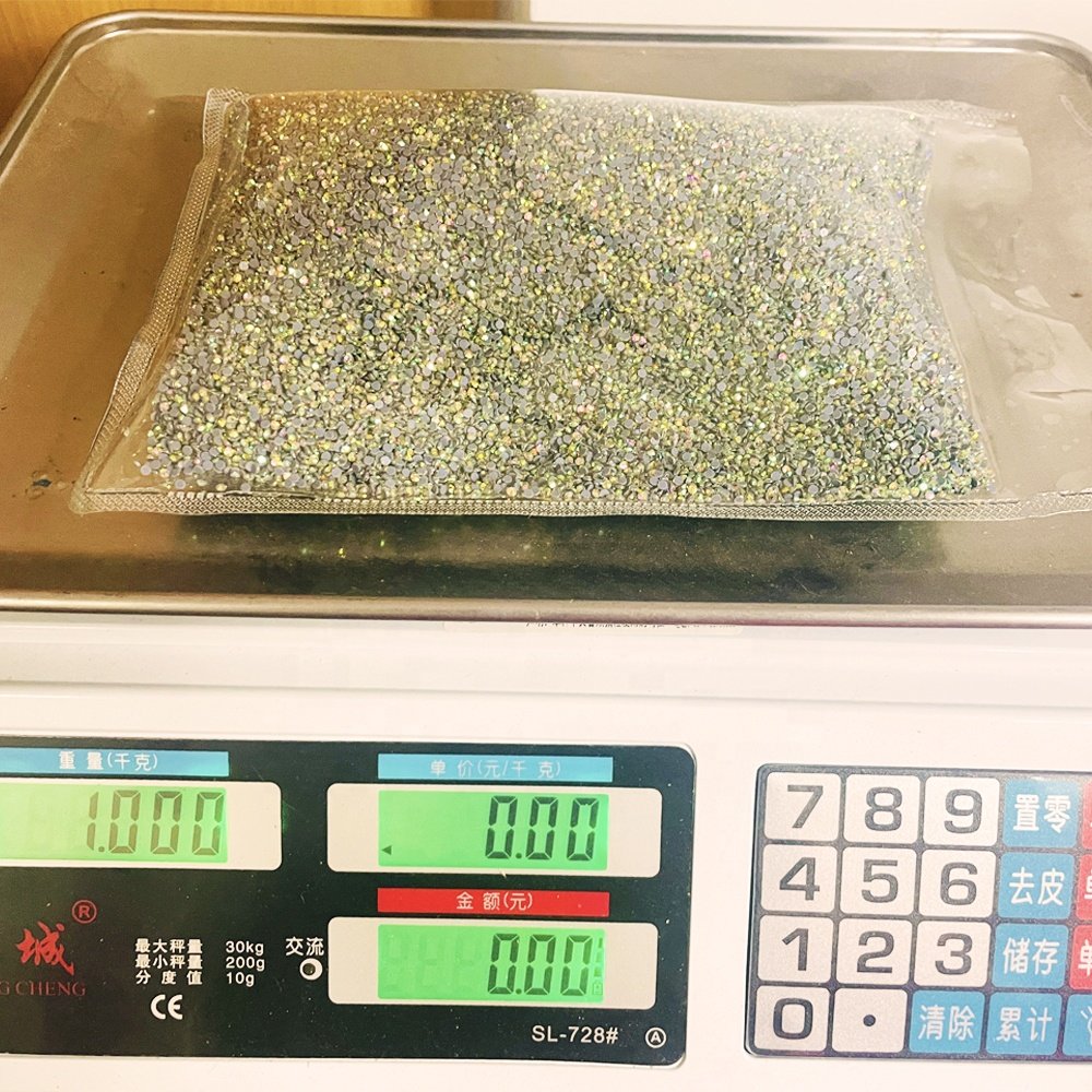 Wholesale 1KG Bulk packing Crystal AB Hotfix Glass Rhinestones SS6 SS10 SS16 SS20 Flat Back Stone Used for clothing