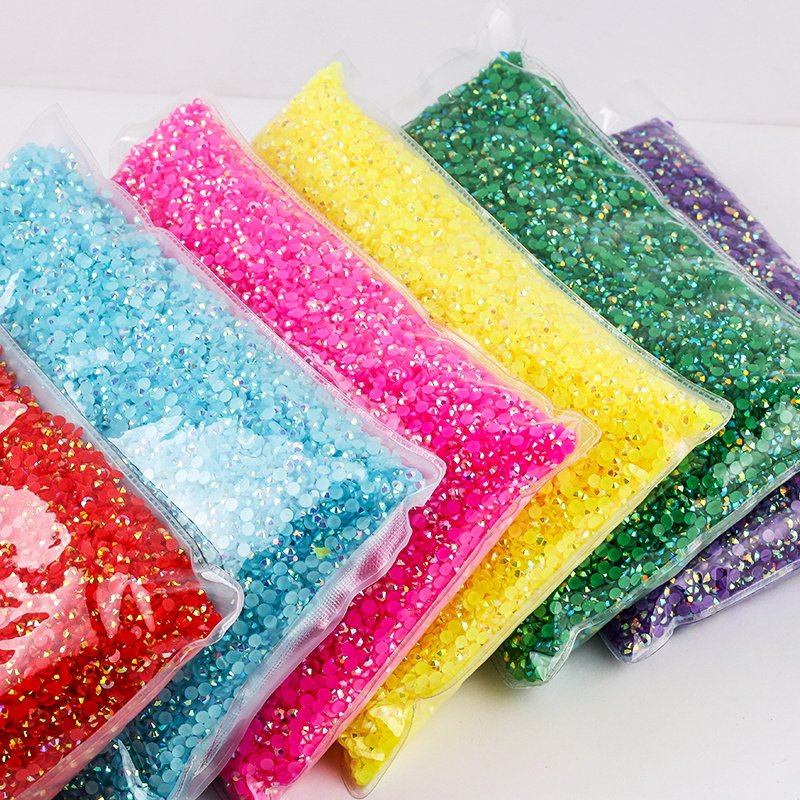 Qiao 2mm 3mm 4mm 5mm 6mm Crystal Large Jelly Resin Rhinestones Flatback Wholesale for Car T shirt Shoes Nails
