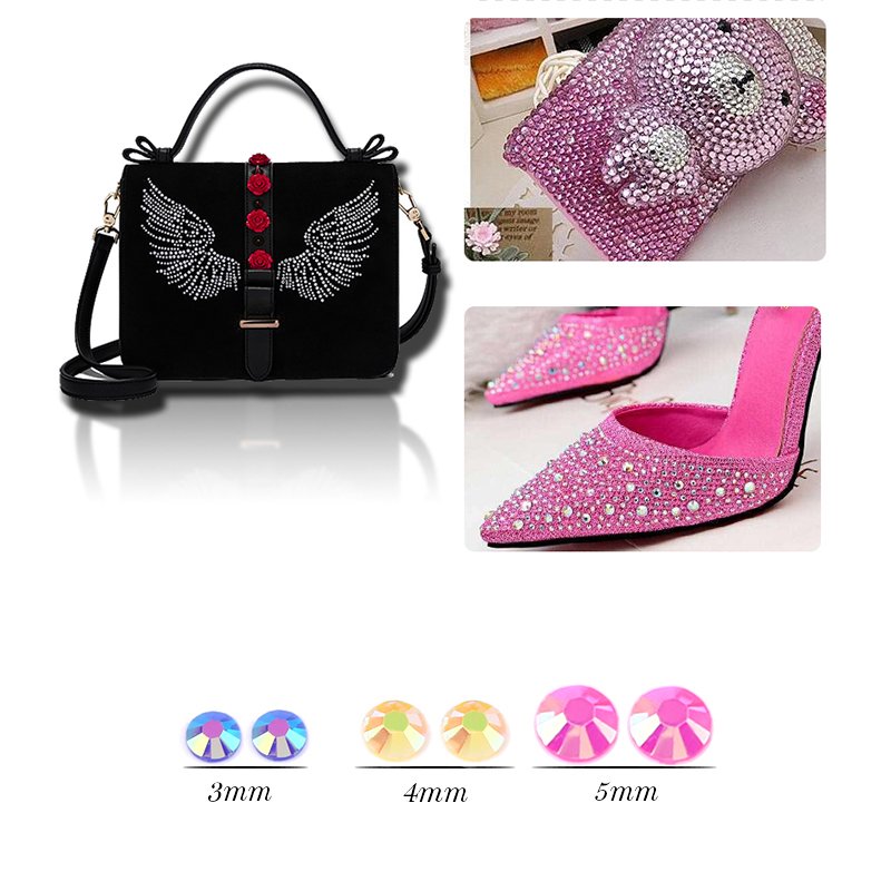 Qiao 2mm 3mm 4mm 5mm 6mm Crystal Large Jelly Resin Rhinestones Flatback Wholesale for Car T shirt Shoes Nails