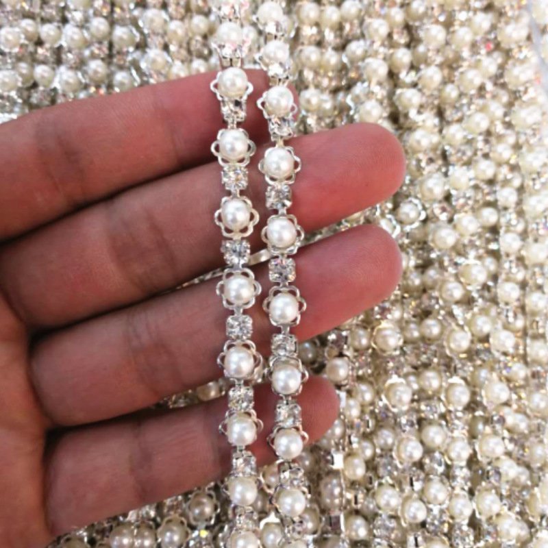 High quality pearl rhinestone claw chain hair ornament decoration diamond chain