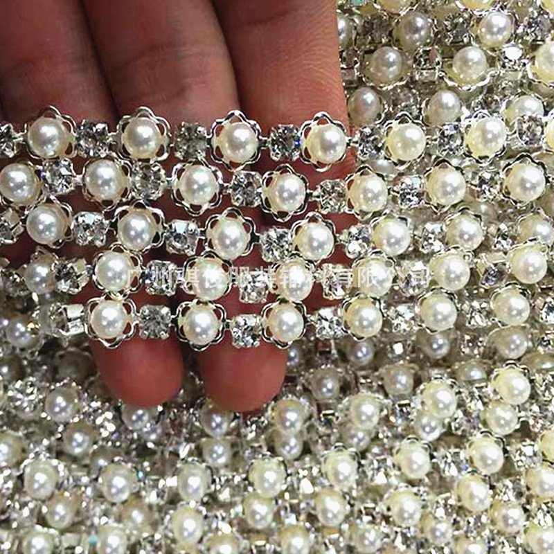 High quality pearl rhinestone claw chain hair ornament decoration diamond chain