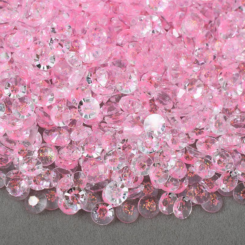 New Design 3mm 4mm 5mm 6mm Glitter Gold Starry Crystal Transparent Stones Non Hotfix Flatback Resin Rhinestones For Dress