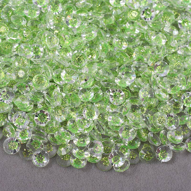 New Design 3mm 4mm 5mm 6mm Glitter Gold Starry Crystal Transparent Stones Non Hotfix Flatback Resin Rhinestones For Dress