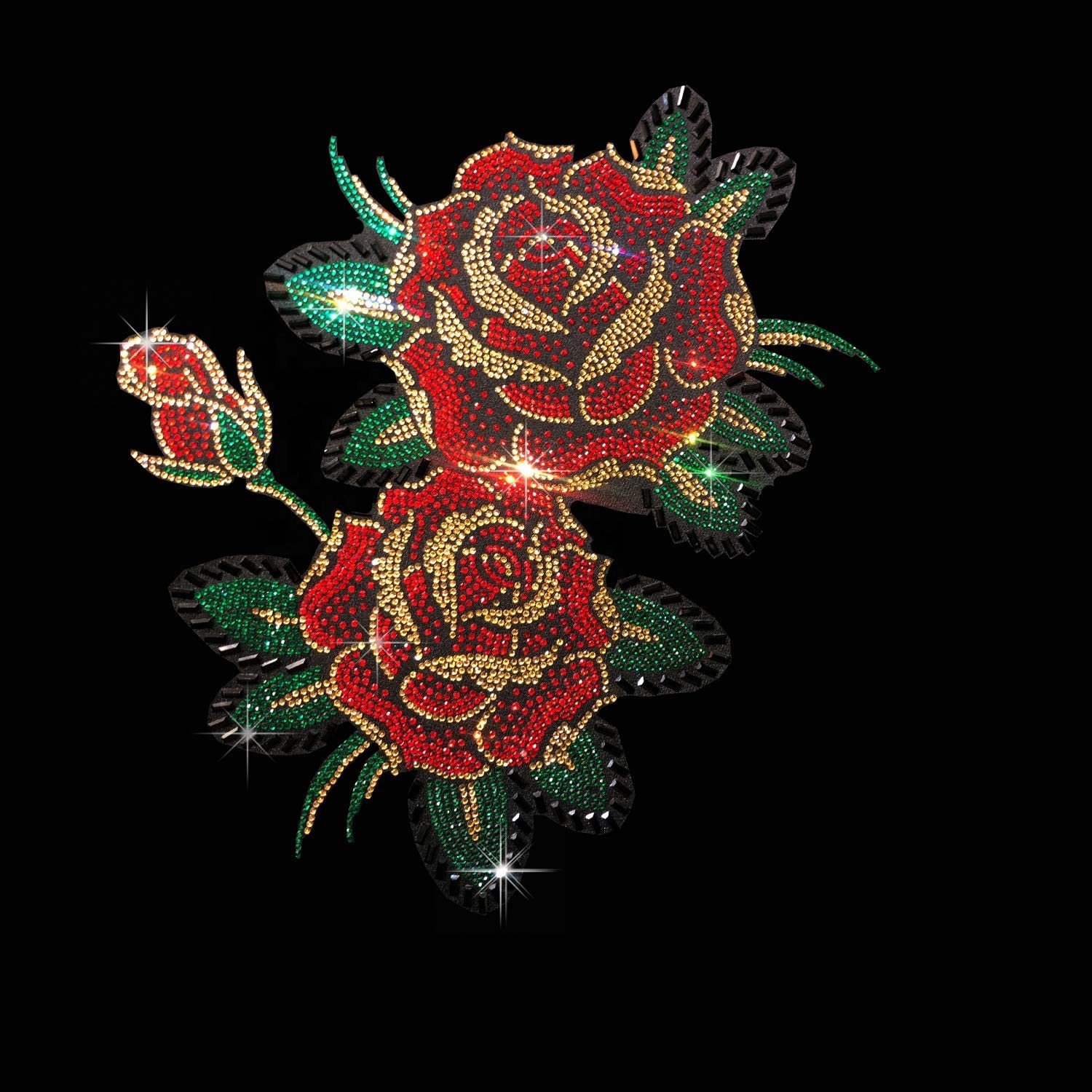 Wholesale designer rose pattern flat back rhinestone transfer sheets