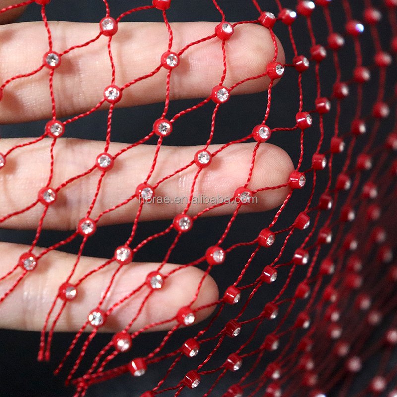 SL005 Gold Color Factory supply cheap plastic mesh trimming diamante plastic rhinestone mesh trimming for club clothing