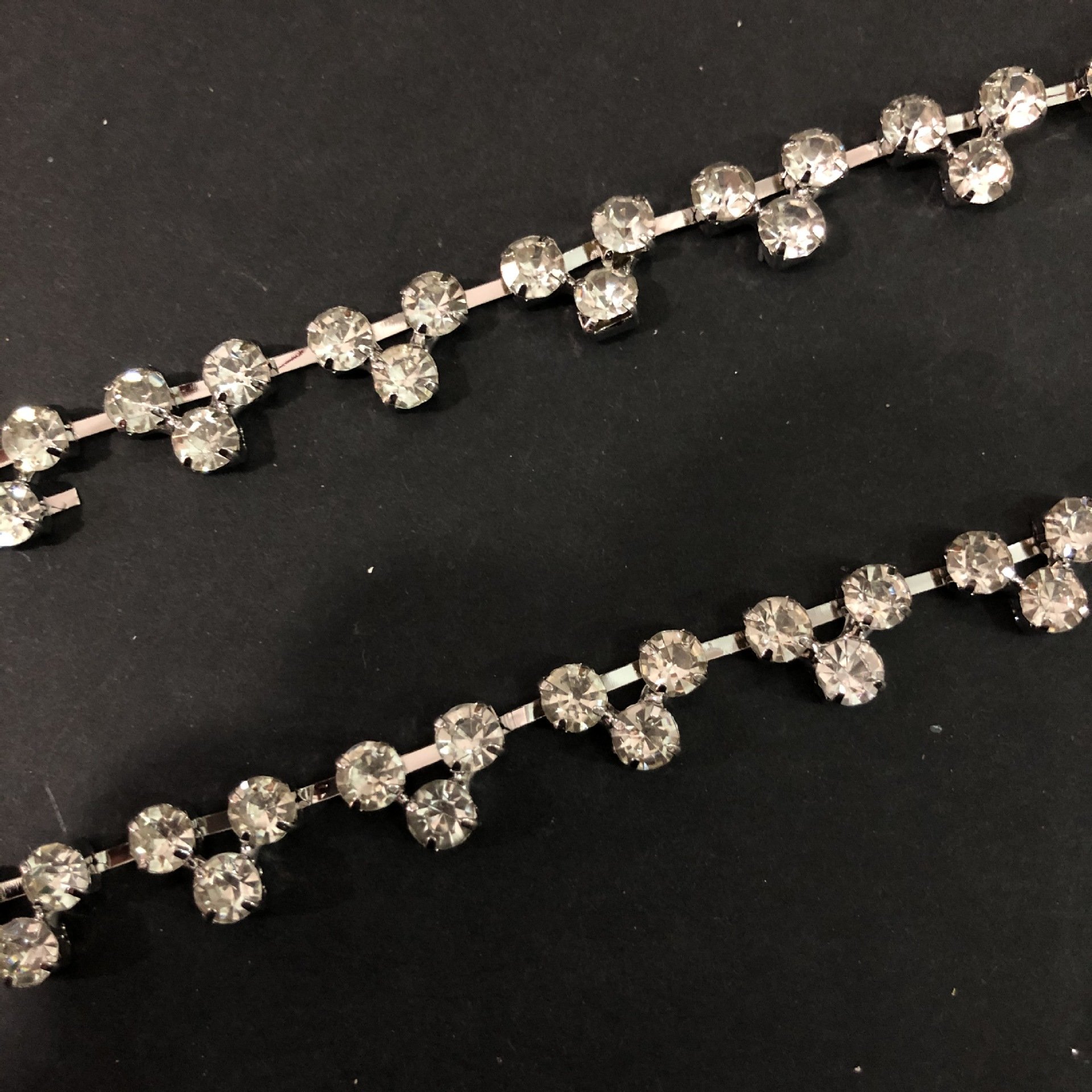 wholesale 3 pieces rhinestone silver chain Crystal Trim Metal T shape claw for Clothing Shoes Bags Sewing Accessories