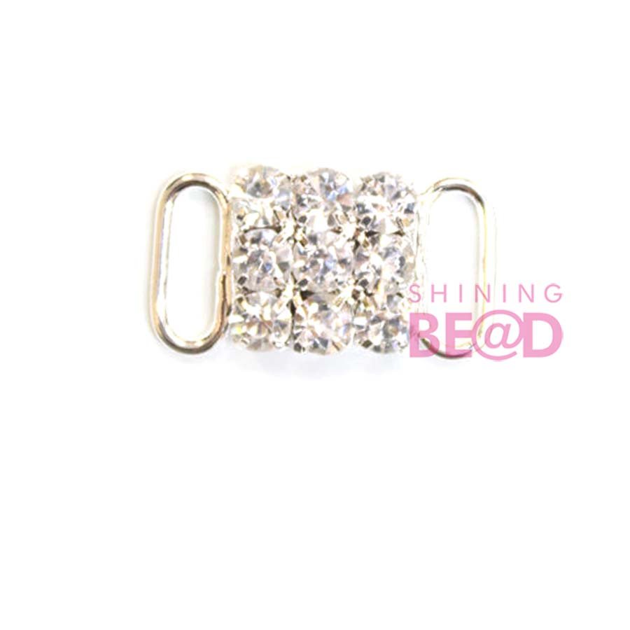 Factory Wholesale Center Bra Bikini Connector Small Tripe Buckle Middle Rhinestone Square/Round Connector