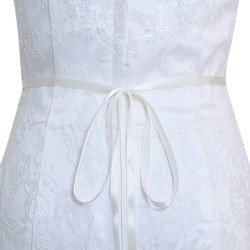 With beige ribbon