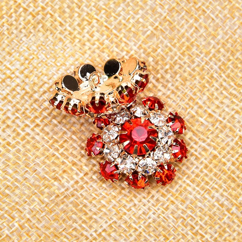 Fashion Sewing Rhinestone Crystal Flower Button for Wedding Bridal Clothes