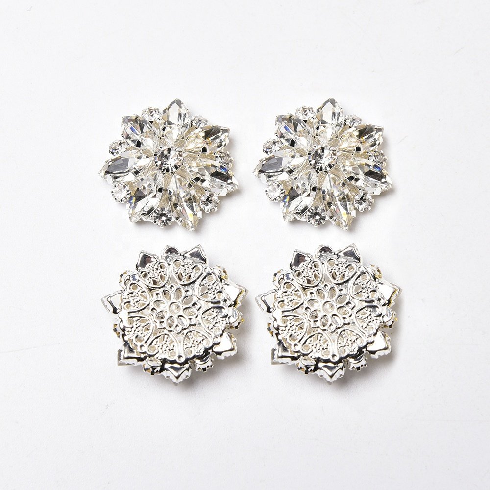Fashion Sewing Rhinestone Crystal Flower Button for Wedding Bridal Clothes