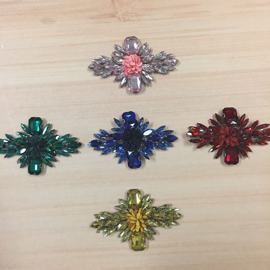 Crystal Beaded Diamond Rhinestone Patches, Back Glue, Iron On Beading Fabric applique