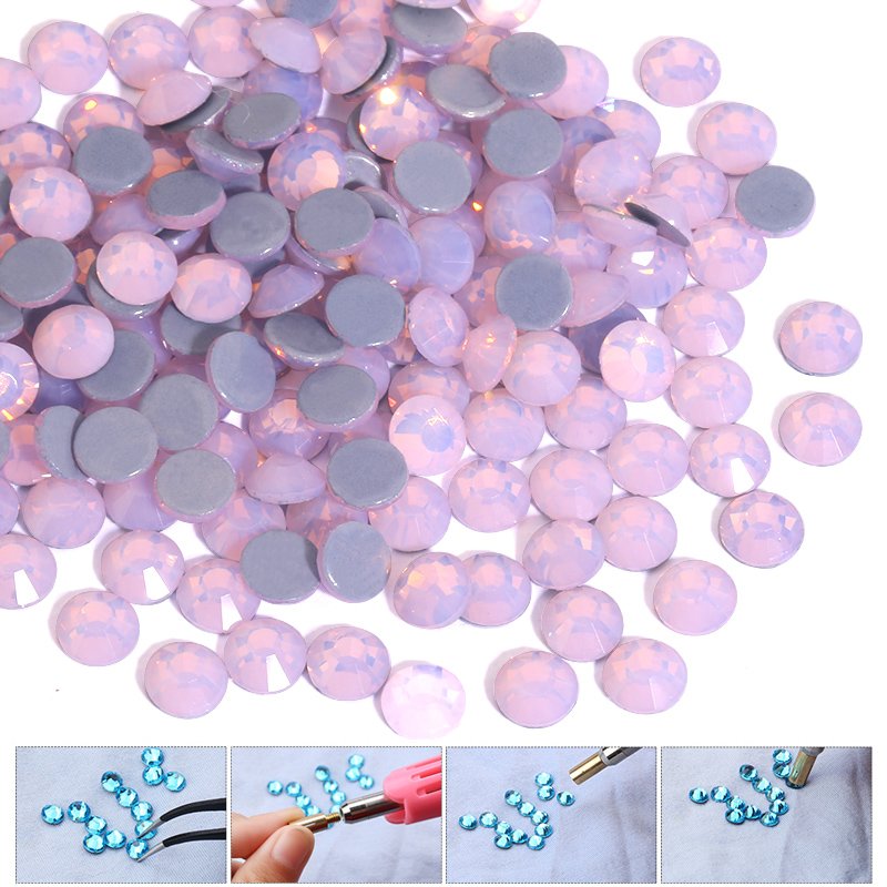 Hot fix rhinestones wholesale 30 colors transfer rhinestone flatback hotfix rhinestone heat transfers for clothes shoes and cups
