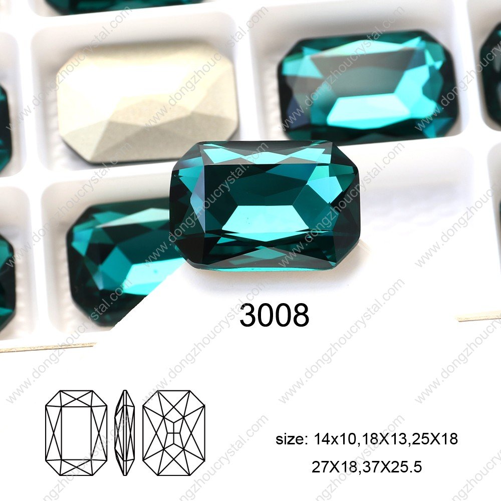 Dongzhou Octagon glass rhinestones 25*18mm k9 crystal fancy stone wholesale crystal beads for jewelry making diy accessories