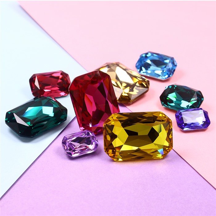 Dongzhou Octagon glass rhinestones 25*18mm k9 crystal fancy stone wholesale crystal beads for jewelry making diy accessories